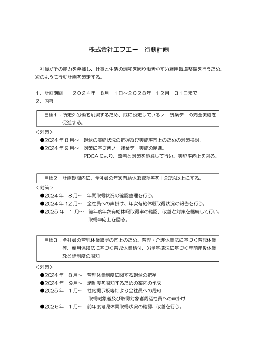 行動計画書